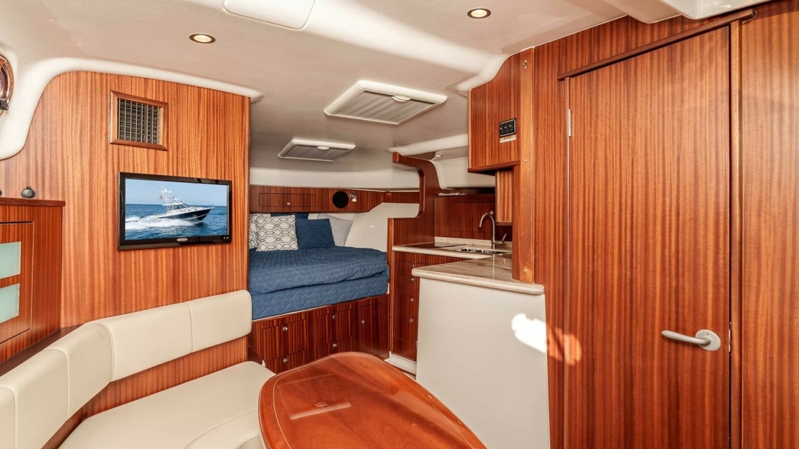 2018 Pursuit 385 Offshore "TAG TEAM" - Interior Salon with Galley and Lounge