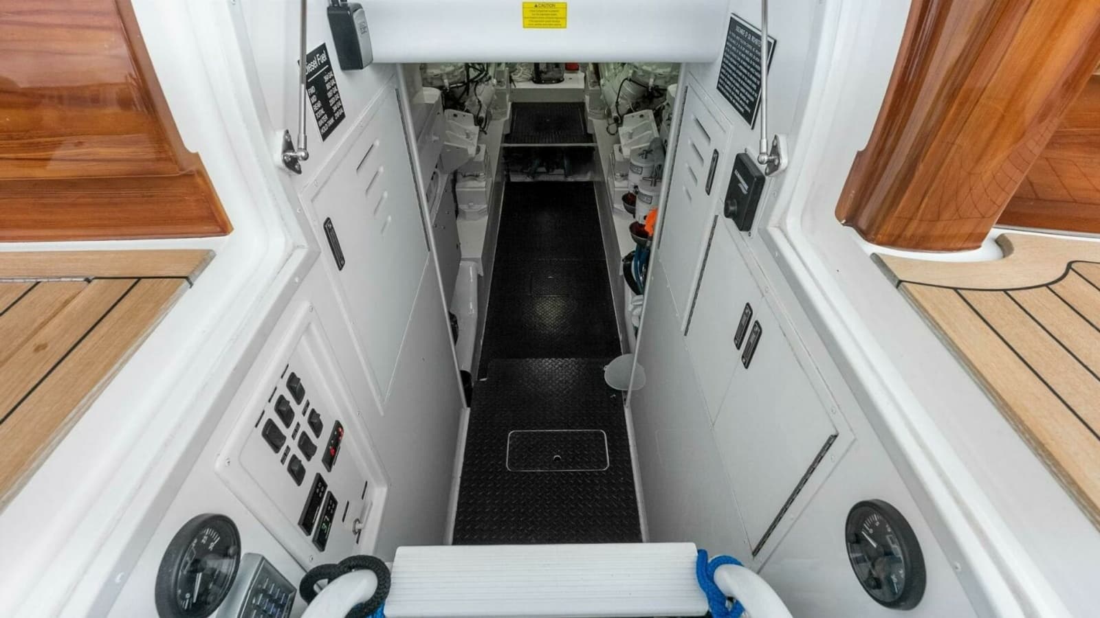 2022 Viking 68 Enclosed Bridge- PIPE DREAM- Cockpit Engine Room Entrance
