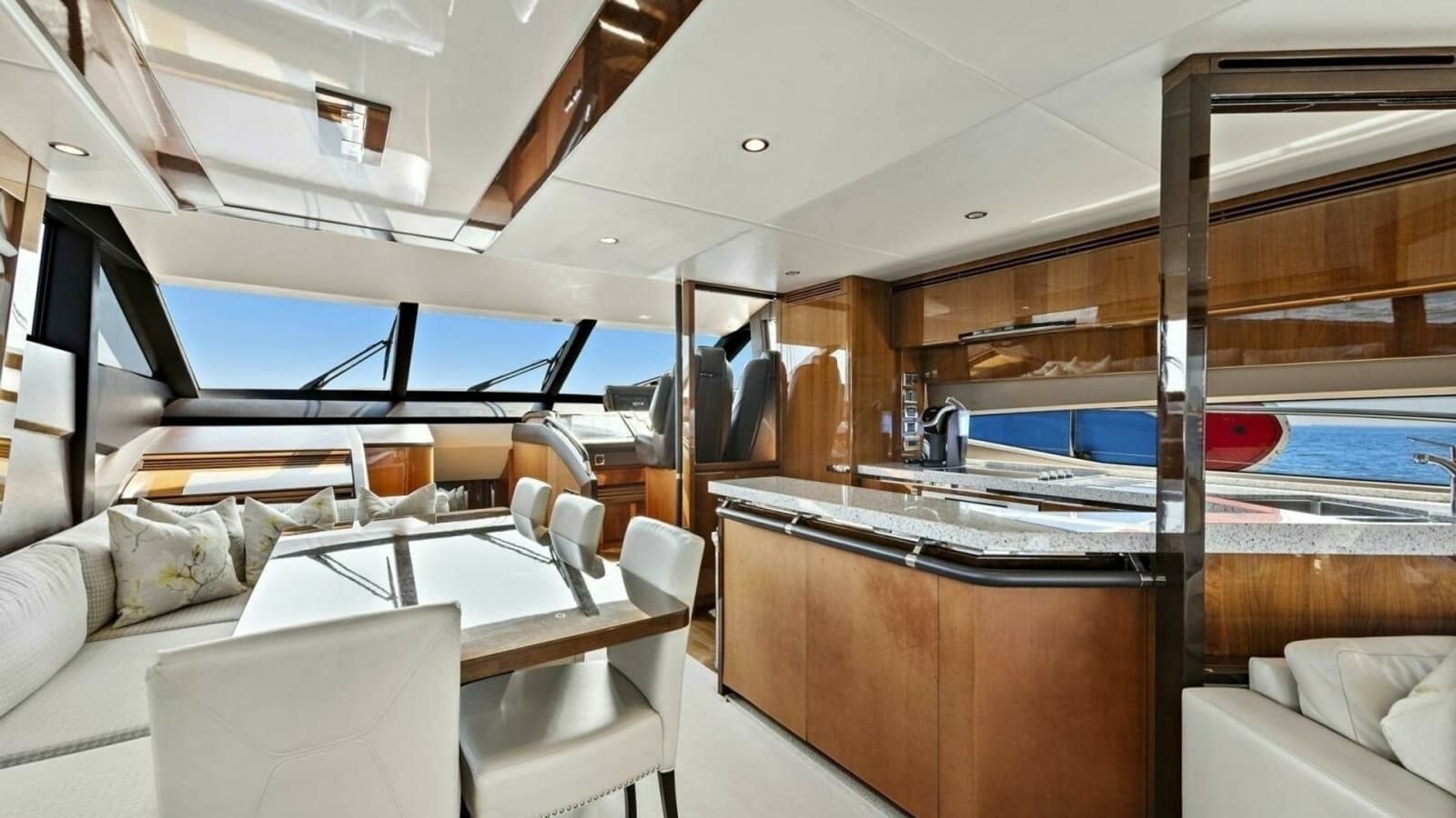 2015 Princess 72 Motor Yacht "LA-Z-BUOY" Dining Area, Galley and Helm Station