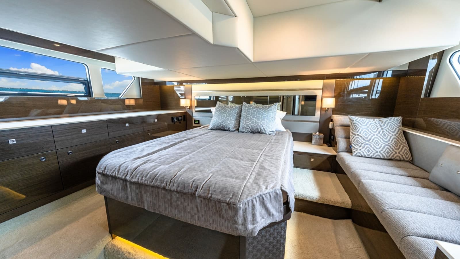 Luxurious Master Stateroom with Panoramic Views