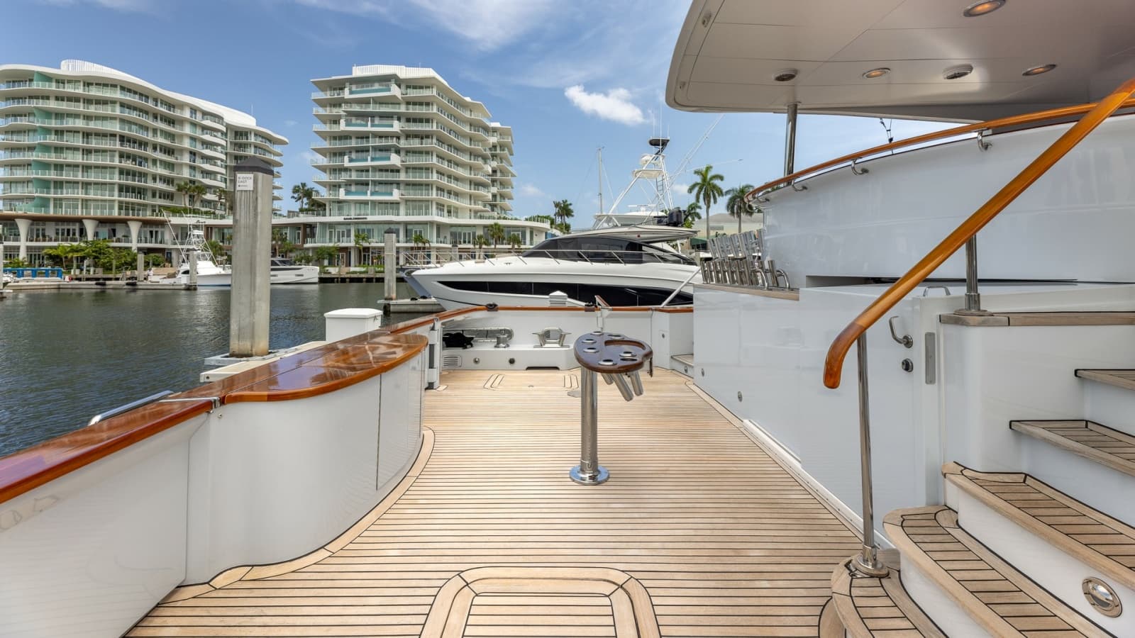 1998 Trinity Yachts Sport Fisherman - BAD COMPANY: Spacious Aft Deck with Teak Flooring