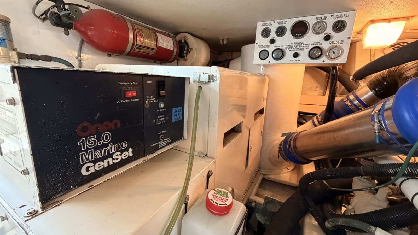 1994 Viking 50 Convertible "Wild Rice" - Engine Room with Generator