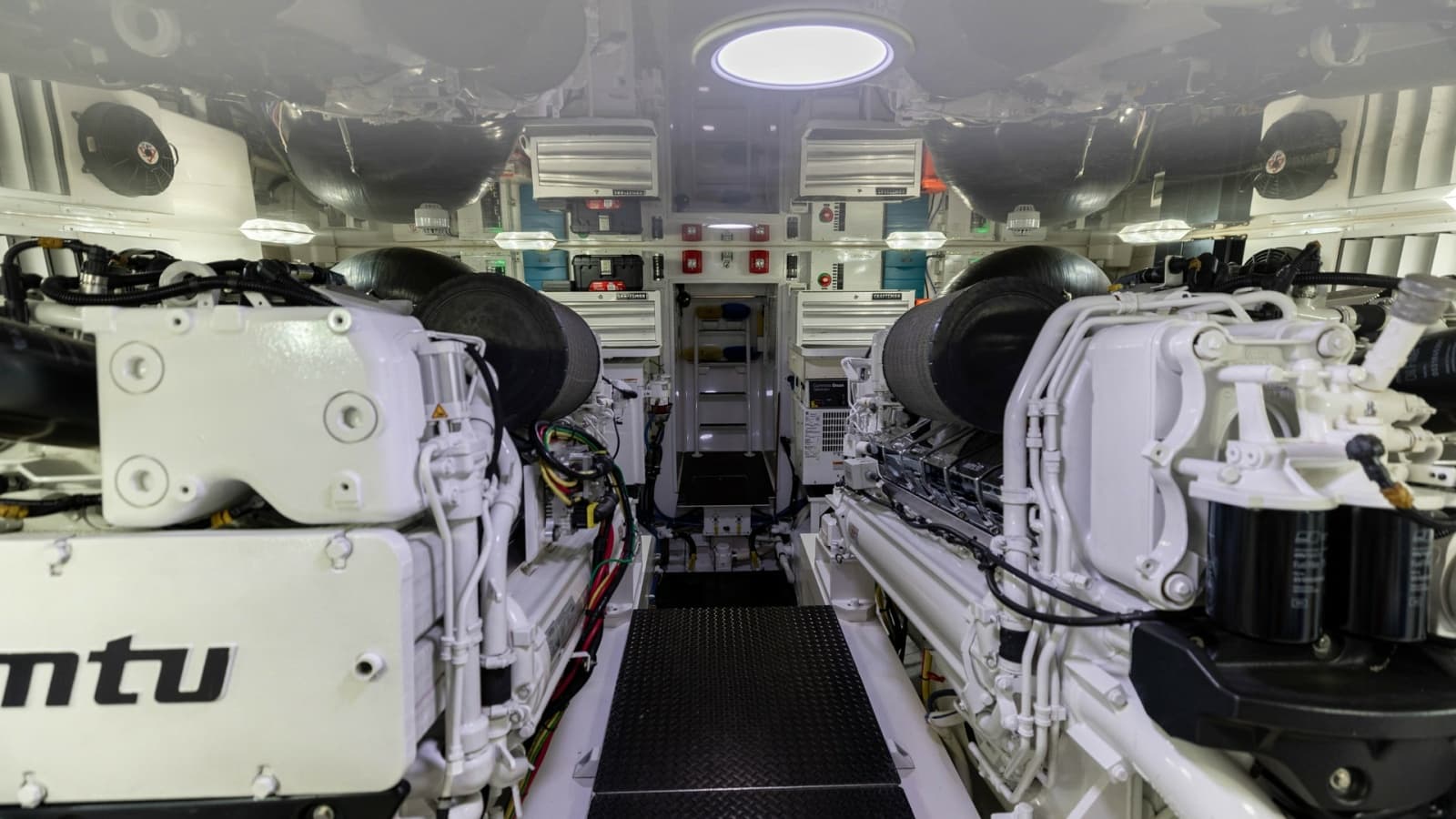 Engine Room with Twin MTU Engines