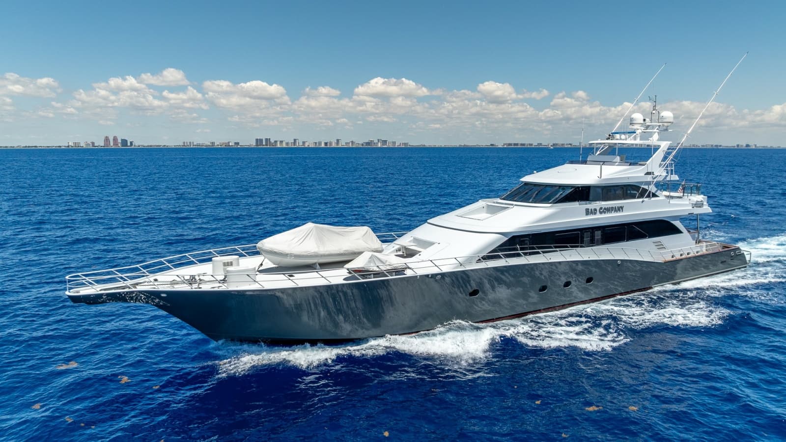1998 Trinity Yachts Sport Fisherman - BAD COMPANY: Side View of Sport Fisherman
