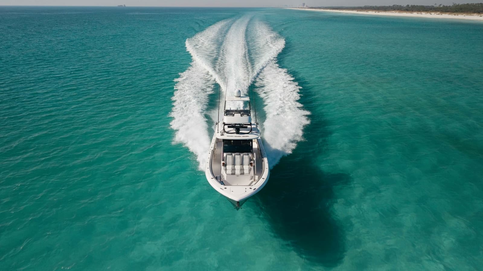 Aerial View of Bow at Speed