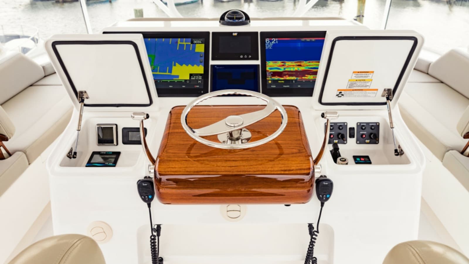 2020 Bertram 61 Convertible "SINE METU" - Helm Station with Navigation Displays