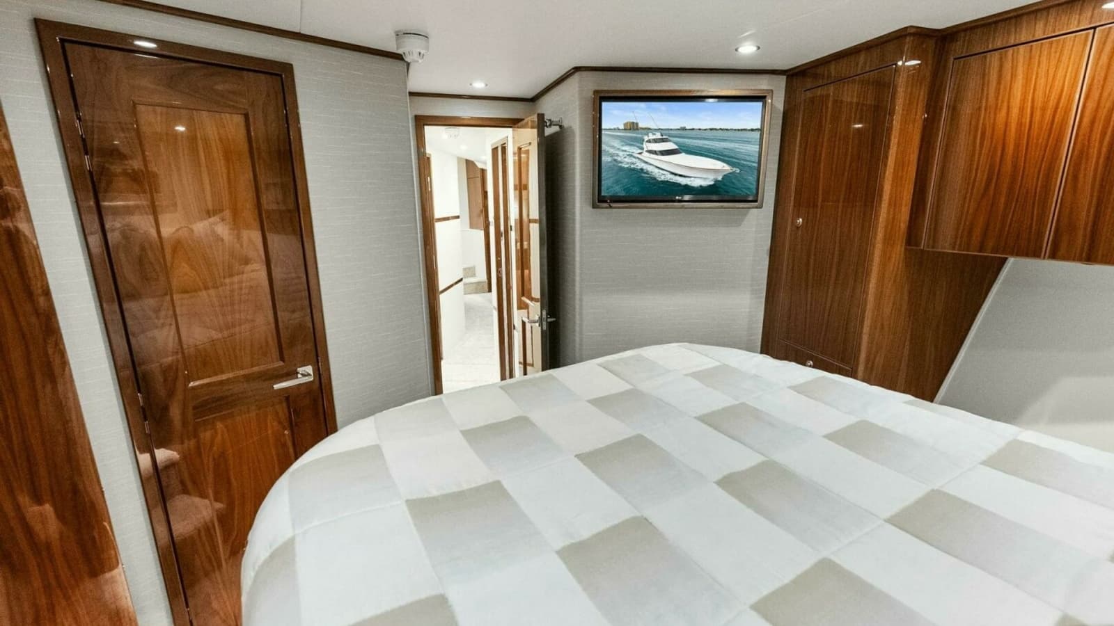 2022 Viking 68 Enclosed Bridge- PIPE DREAM- Forward Stateroom