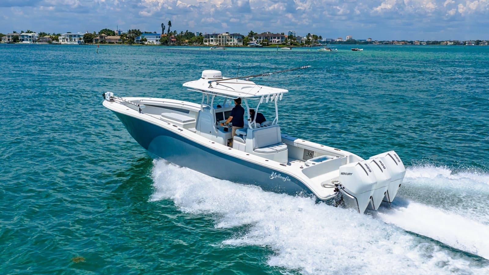 Aerial View of Yellowfin 36 Offshore