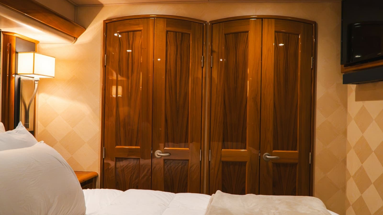 Luxurious Stateroom with Wooden Accents