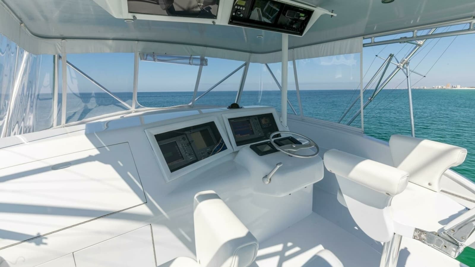 1998 Miller Marine 60' Convertible CAT'N'AROUND-Helm 2