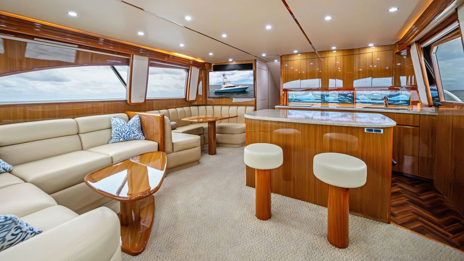 Luxurious Salon and Galley Area