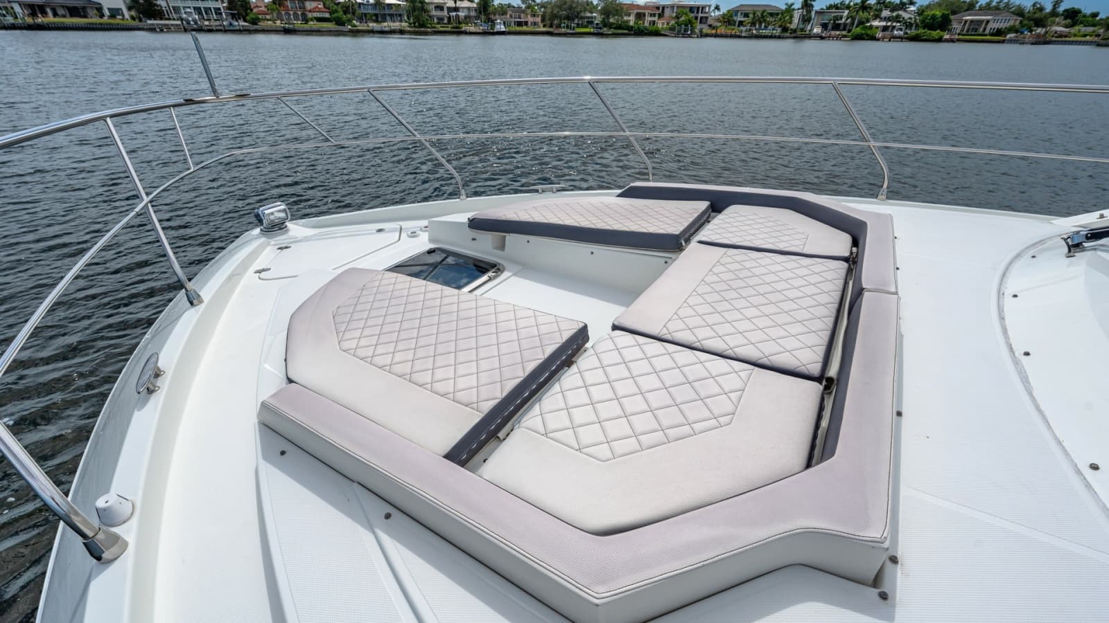 Spacious Bow Sunpad Lounge Area