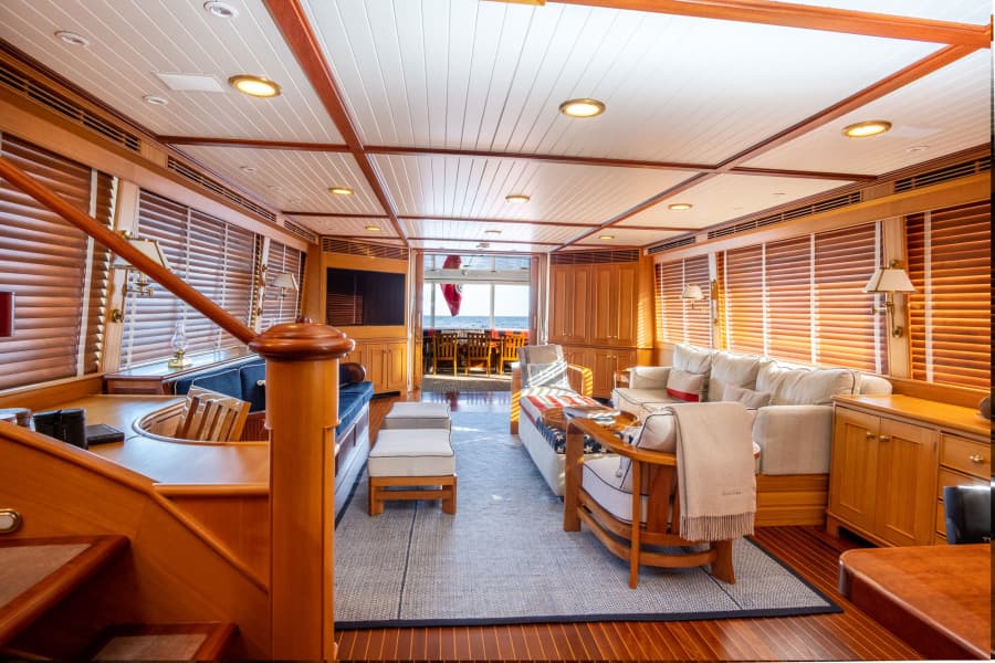 Main Salon And Stairs To Flybridge