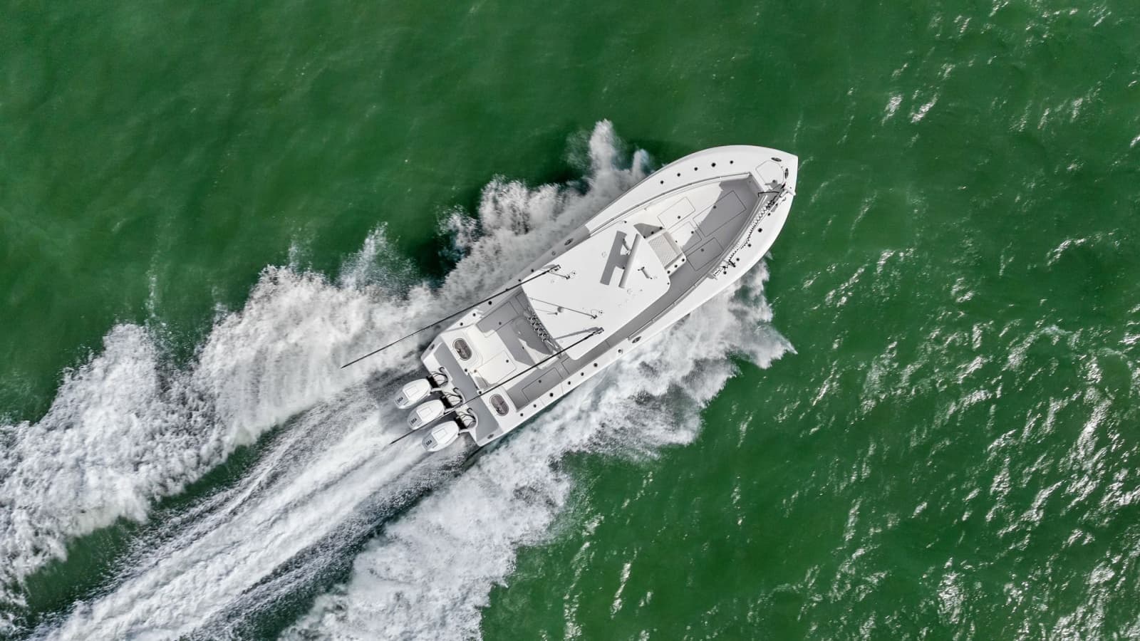 Aerial View of Sport Fishing Yacht