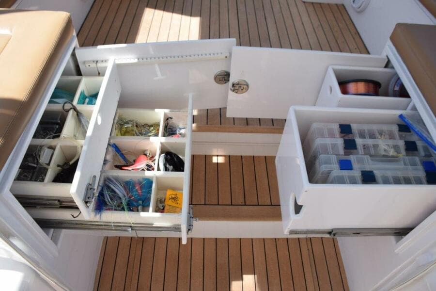 Tackle Storage Drawers Just Above Cockpit
