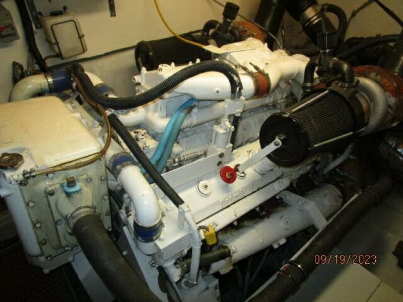 63' Hatteras port main engine