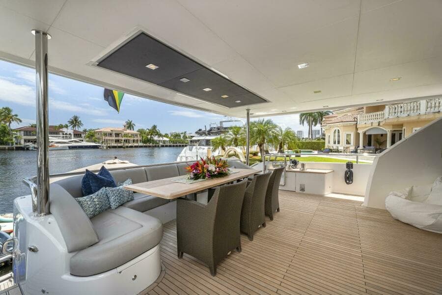 2012 Princess 104 - Cockpit dining and seating
