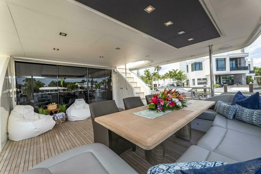 2012 Princess 104 - Cockpit dining and seating