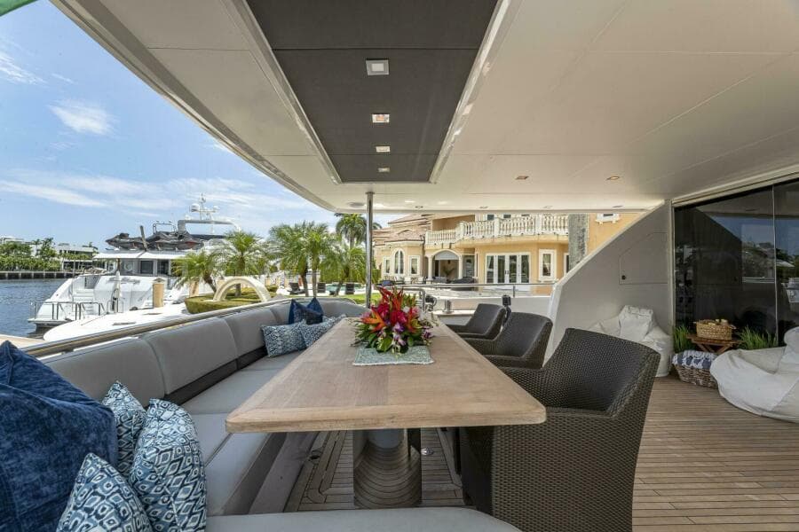 2012 Princess 104 - Cockpit dining and seating