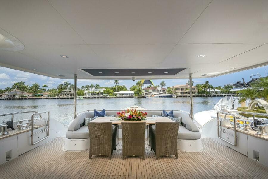2012 Princess 104 - Cockpit dining and seating