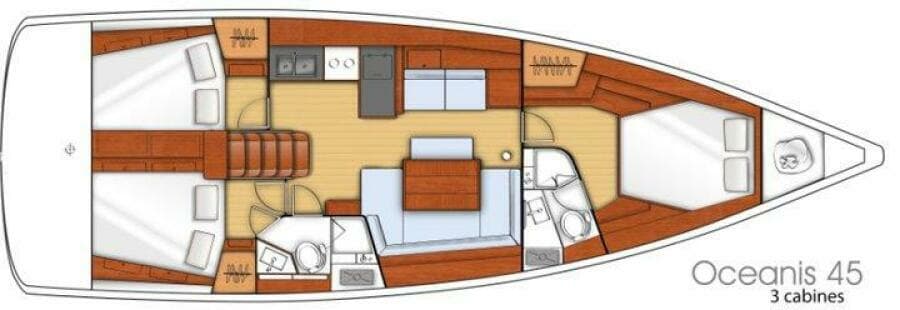 2017 Beneteau Oceanis 45 - Layout Drawing