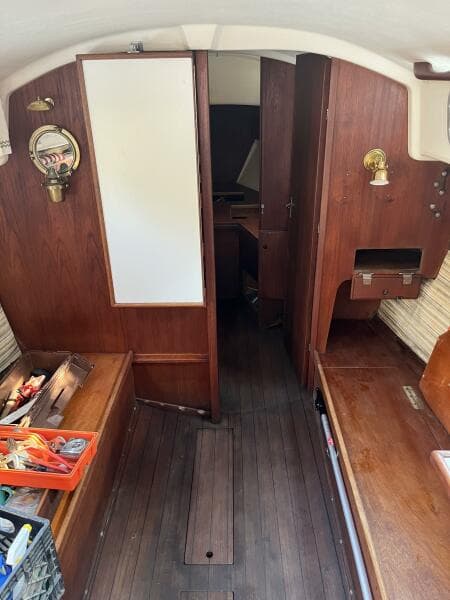 Cabin, looking forward from companionway