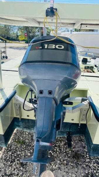 1983 Maverick 18 Flats Boat with V4 130 outboard motor.