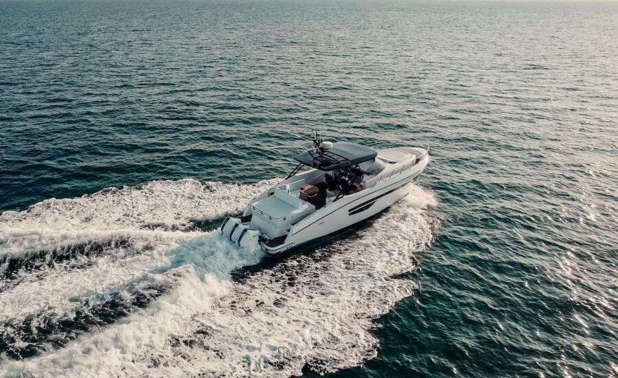 2024 Oryx 379 yacht cruising on open water.