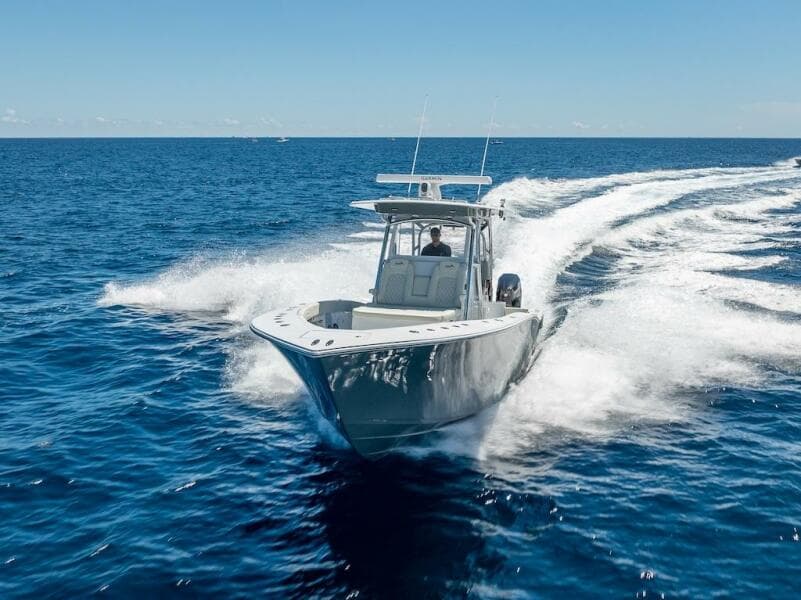 2025 Billfish 39 Center Console boat cruising on open ocean.