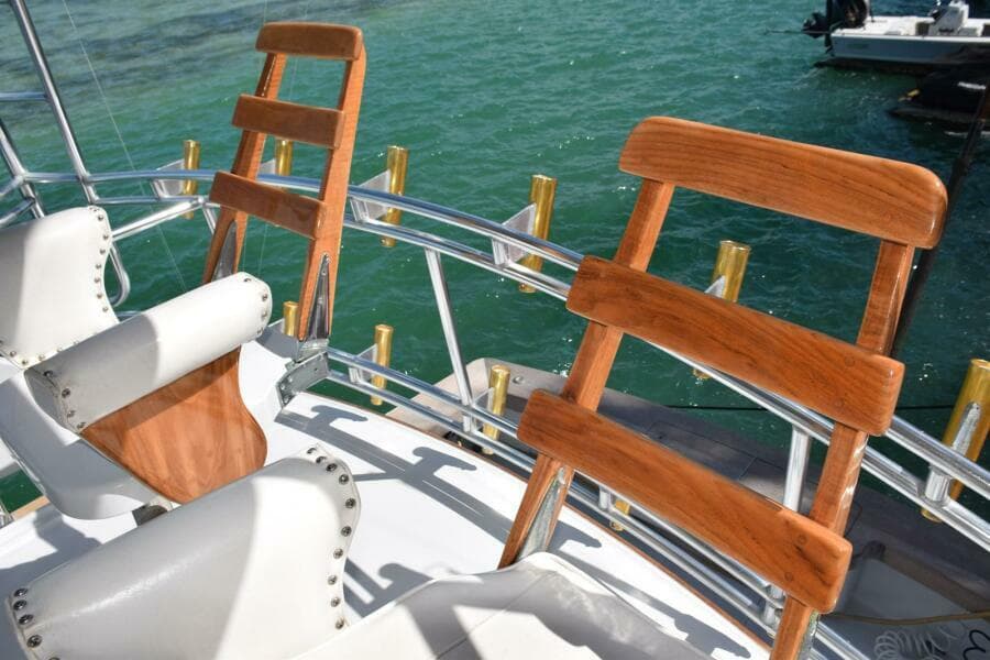 Teak Ladderback Helm Chairs