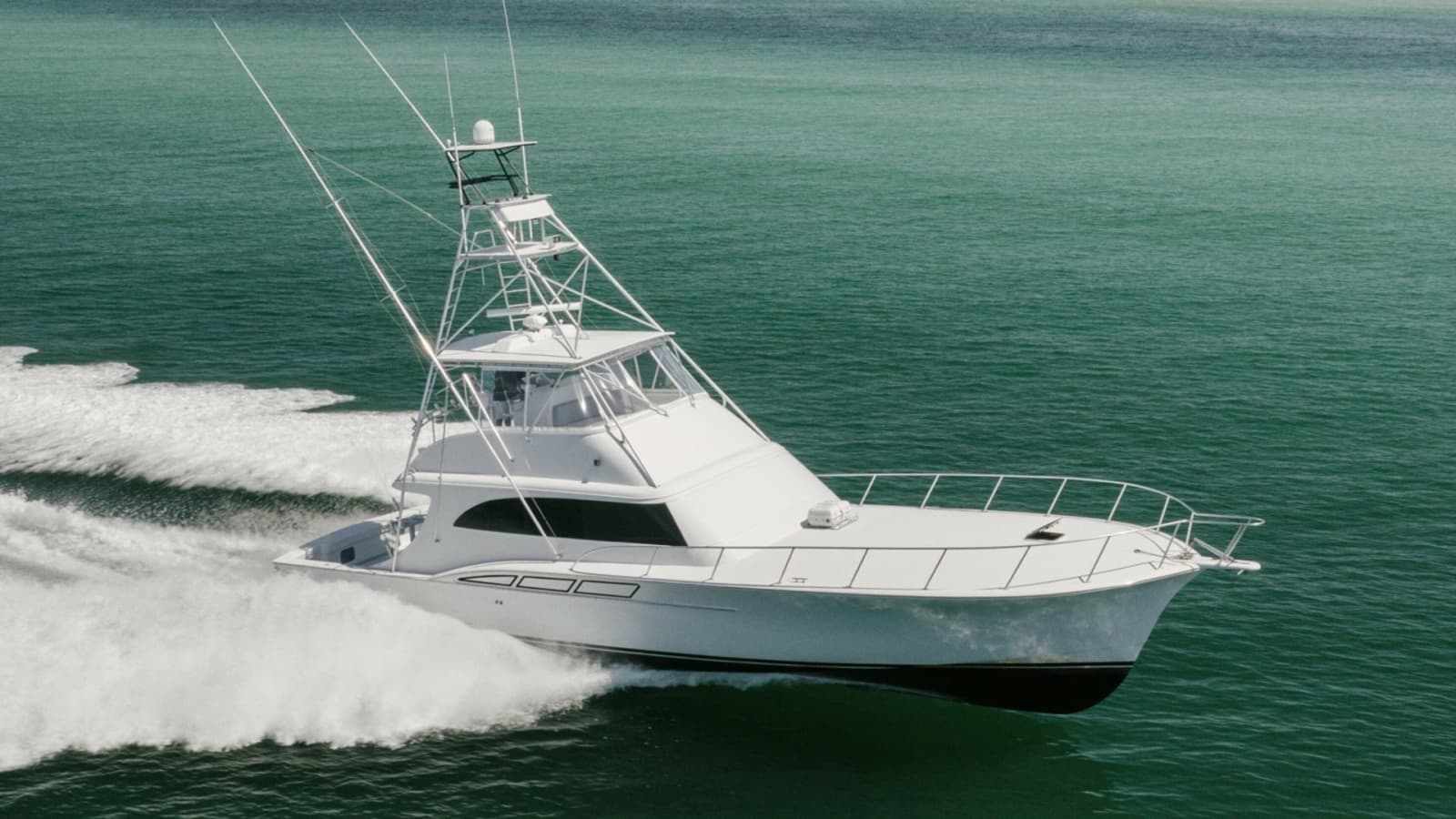 1998 Miller Marine 60' Convertible CAT'N'AROUND-STBD Profile