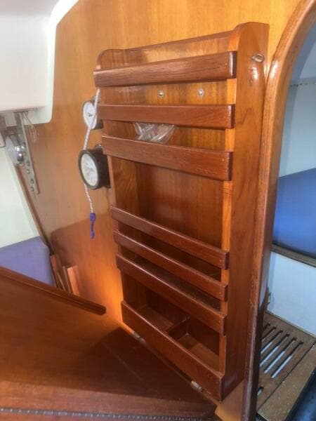 Salon Storage Behind Table