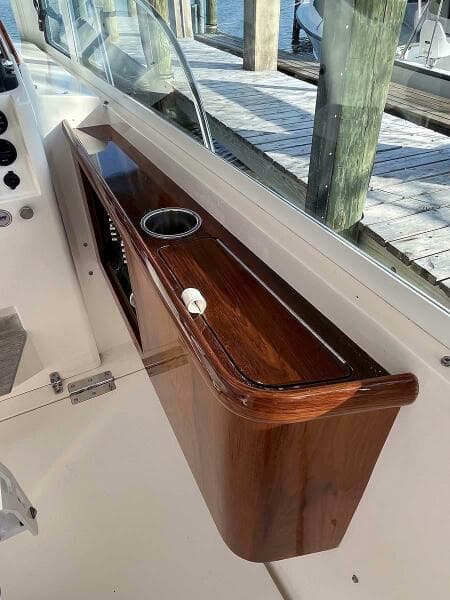 Helm Teak Console W Cubby