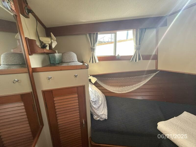 36' Grand Banks master stateroom port