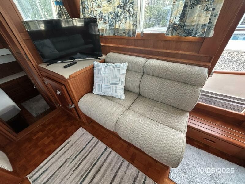 42' Grand Banks salon port aft seating
