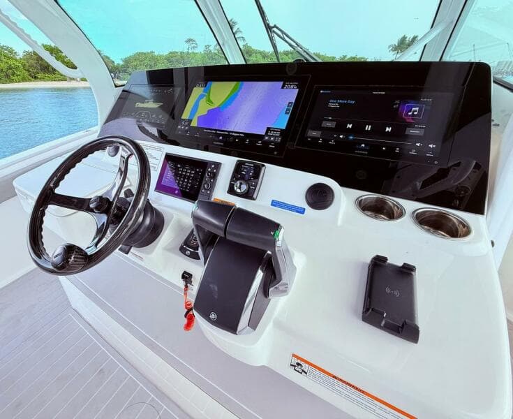 2024 Scout 400 LXF boat dashboard with advanced navigation and control systems.