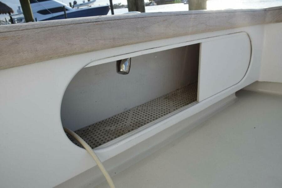Slide Opening Cabinets Beneath Cockpit Sides   Electric Reel Plugs