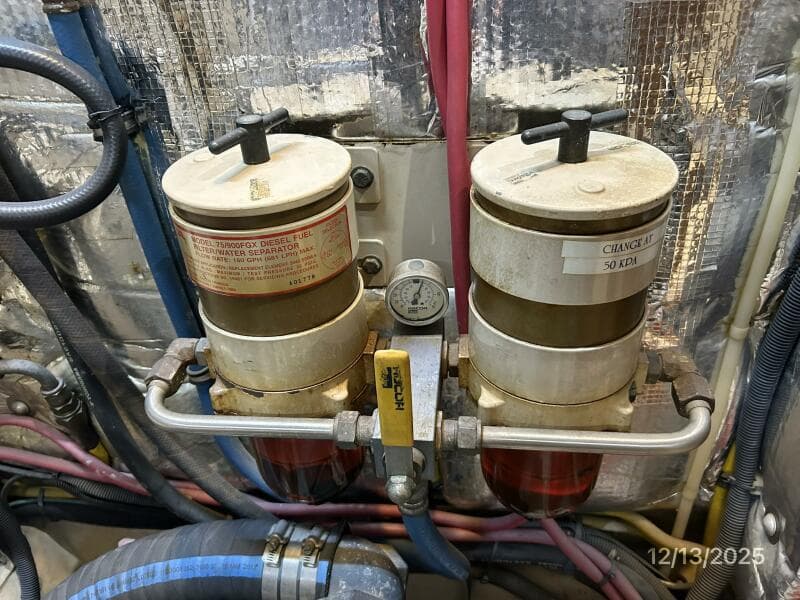60' Jefferson starboard Racor fuel filters