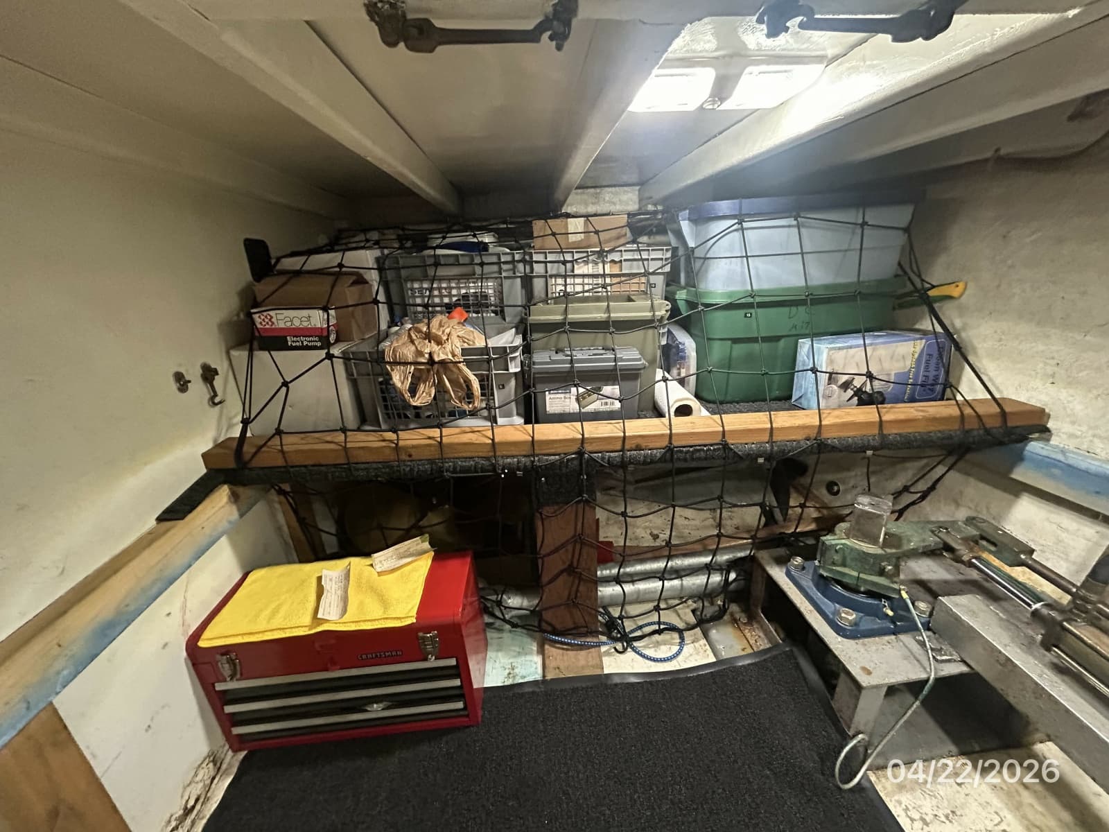 49' DeFever lazarette starboard storage