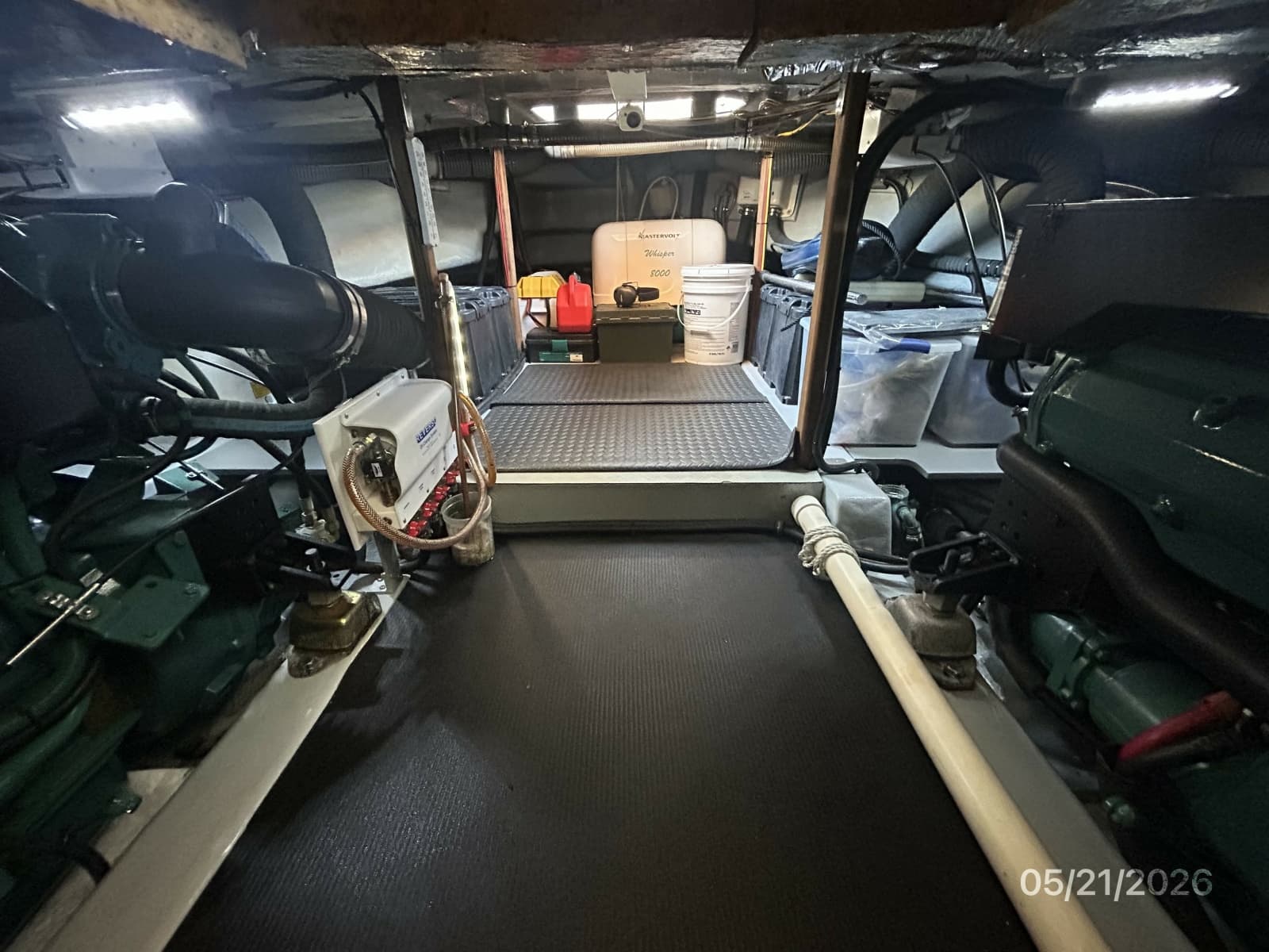 43' Menorquin engine room aft