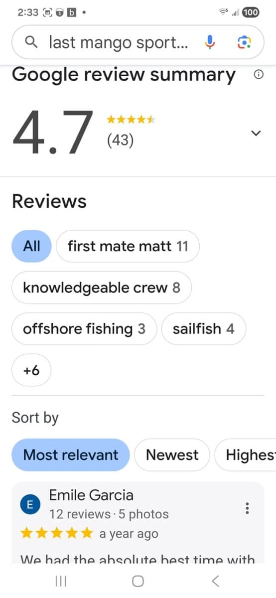 1987 Young Brothers Custom Sport Fish/Charter Business