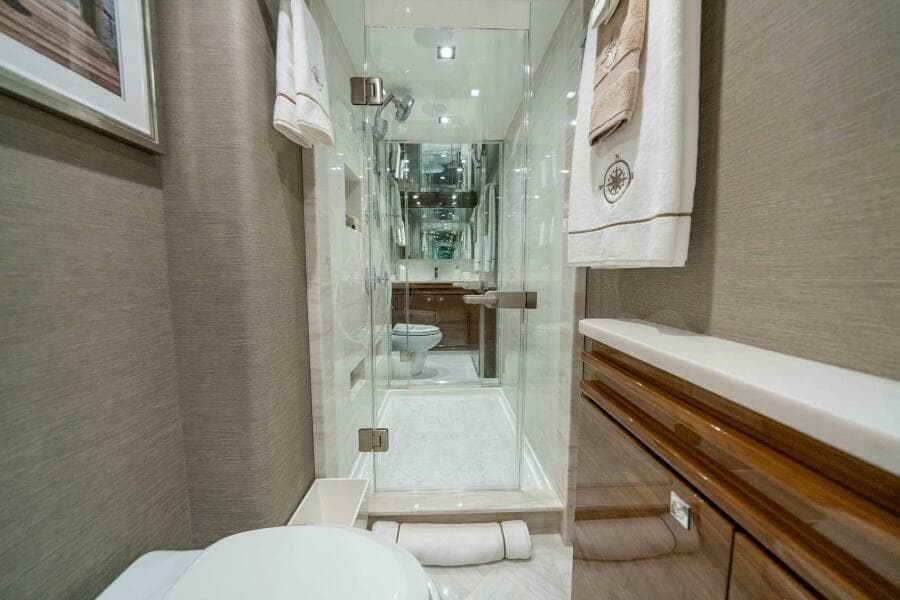 Viking 90 Sky Bridge - Full Beam MAster Stateroom Ensuite Head