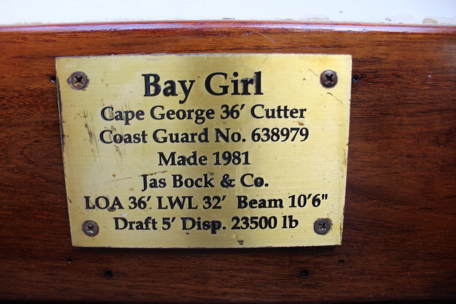 1981 Cape George 36' Cutter