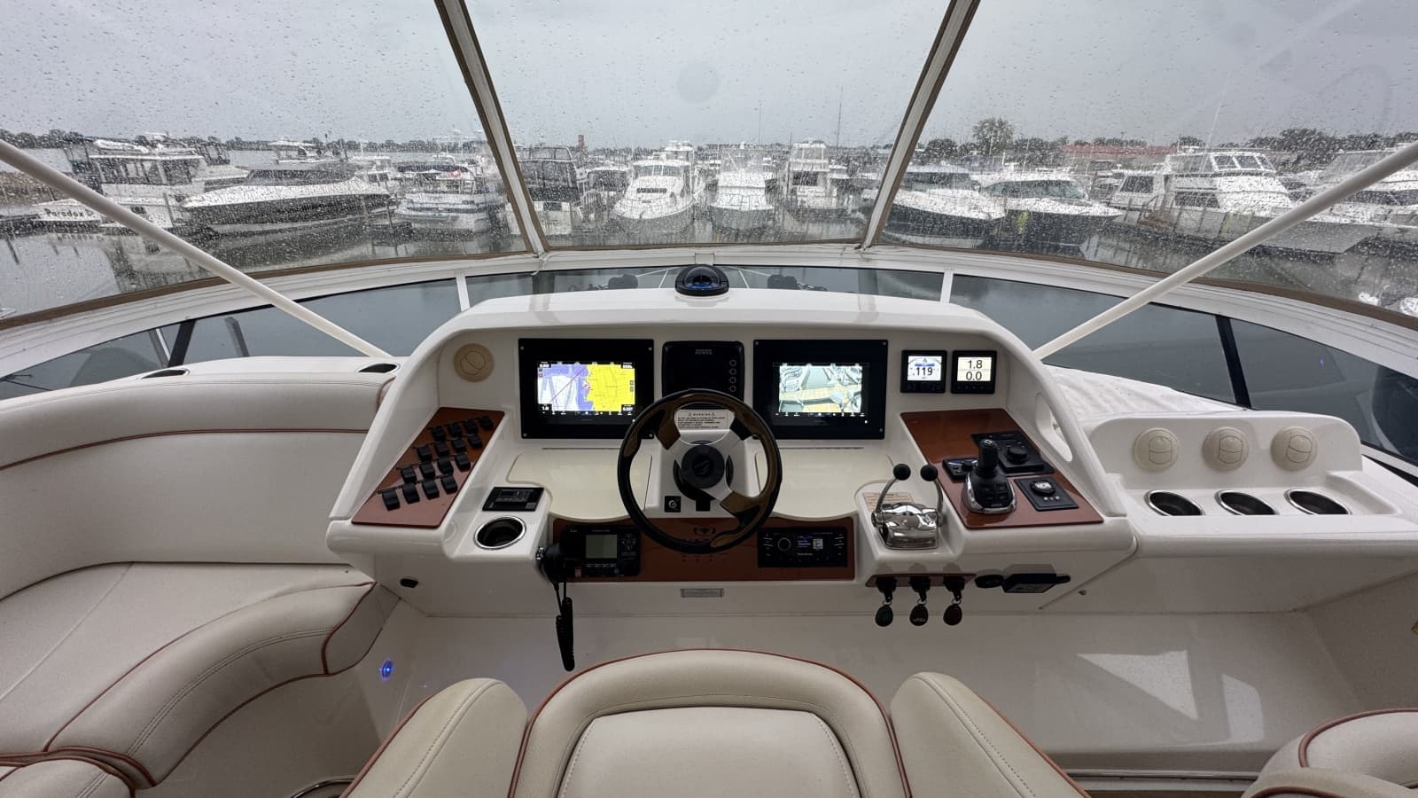 Flybridge Helm Navigation and Controls