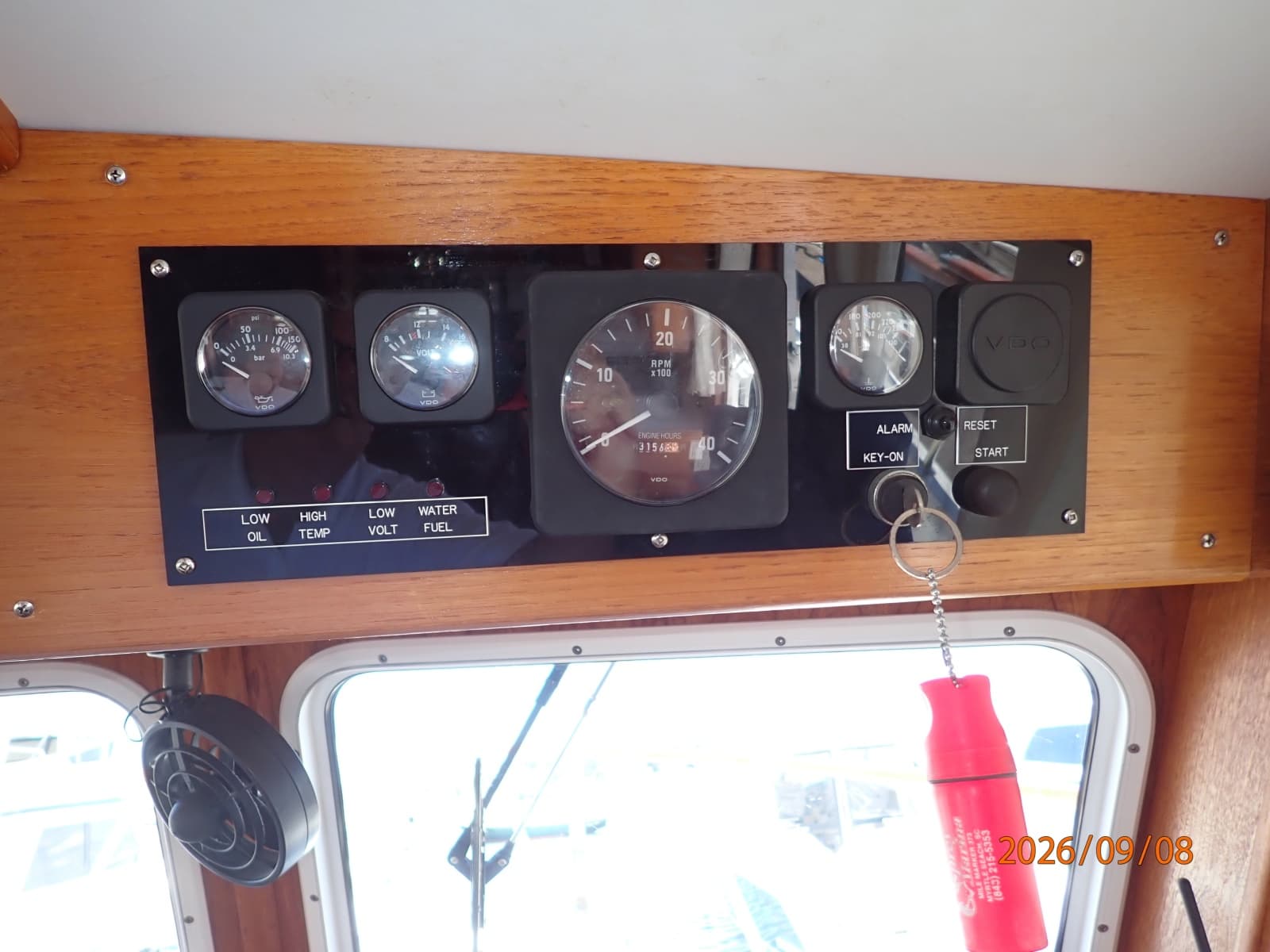 36' Monk lower helm engine panel