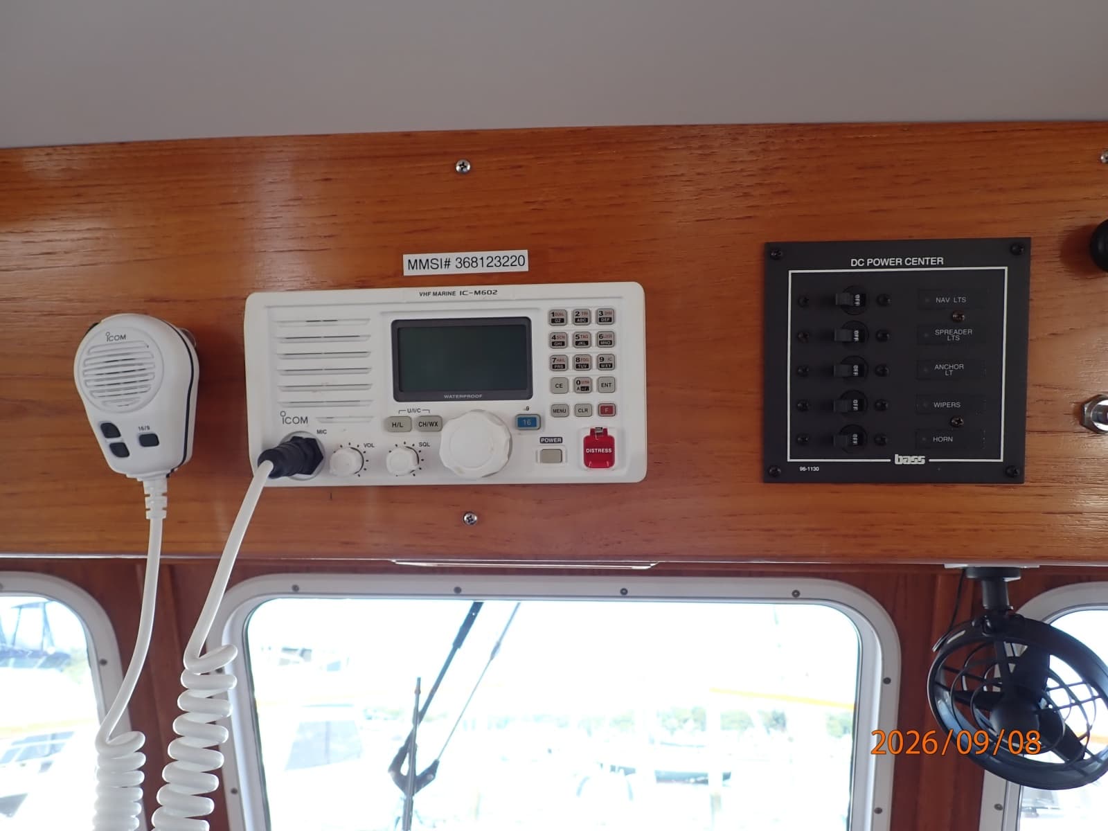 36' Monk lower helm VHF
