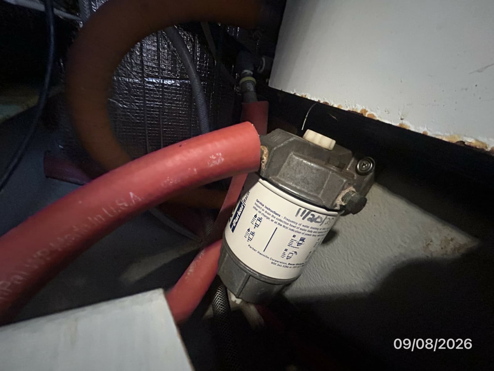 36' Monk generator Racor fuel filter
