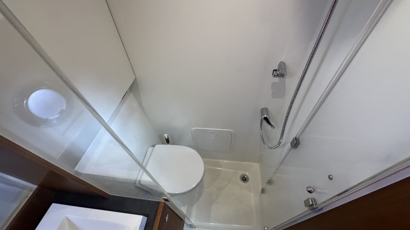 Starboard Dry Head Toilet in Enclosed Shower