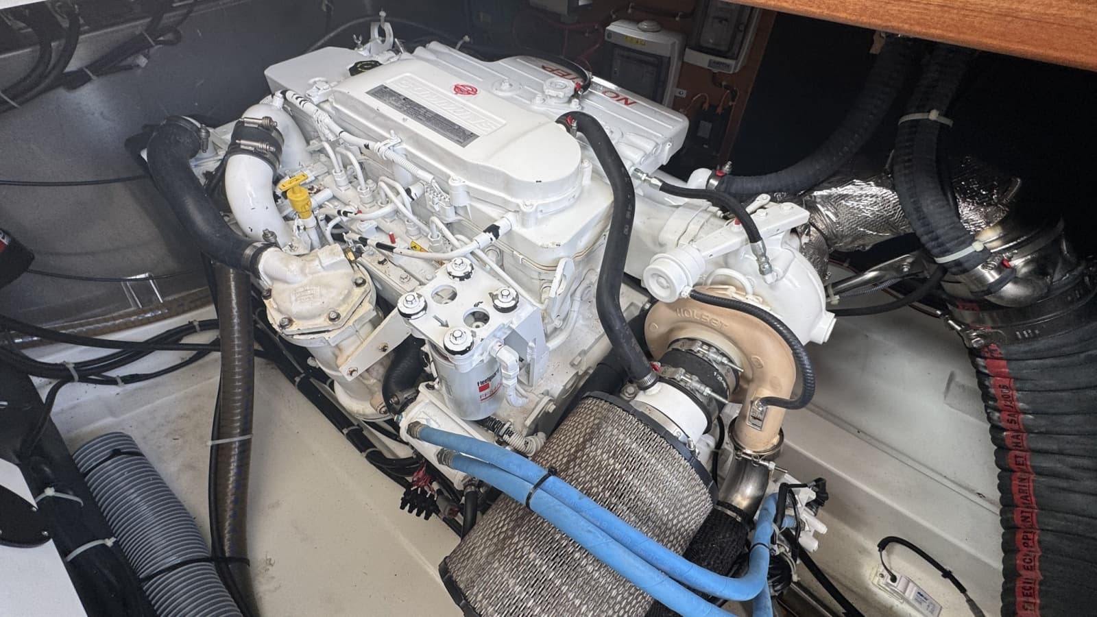 Engine Compartment Featuring a Cummins Engine