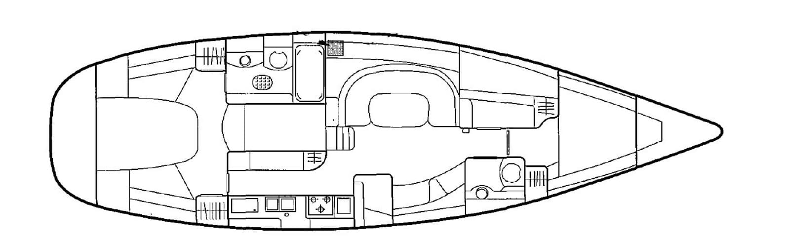 Beneteau 44 Center Cockpit - Interior Layout